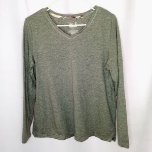 ⭐ Sonoma Women's Casual V-neck Long Sleeve Loungewear Cotton PJ Top Shirt